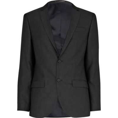 Charcoal grey slim suit jacket